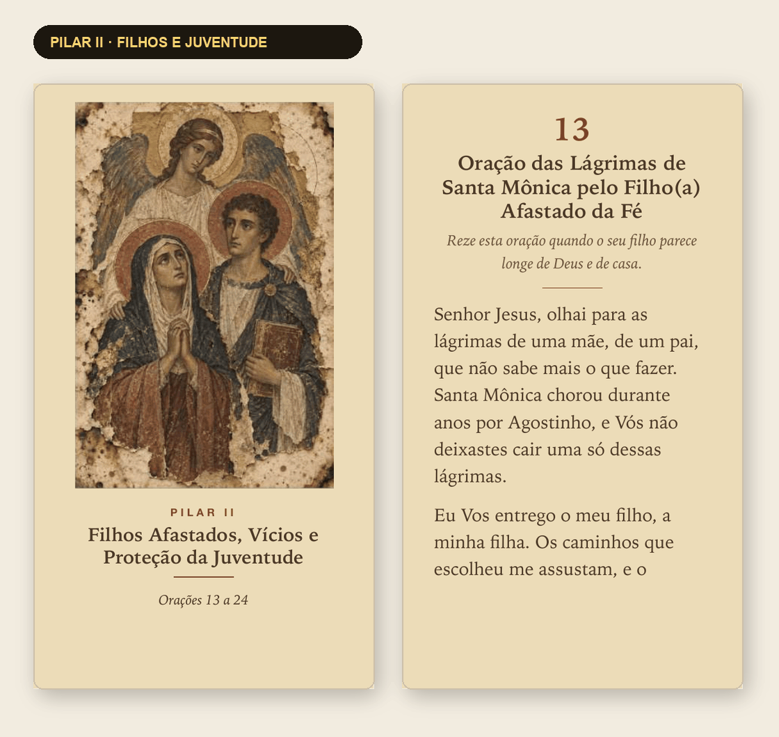 Páginas reais do Pilar 02 — Filhos Afastados, Vícios e Proteção da Juventude