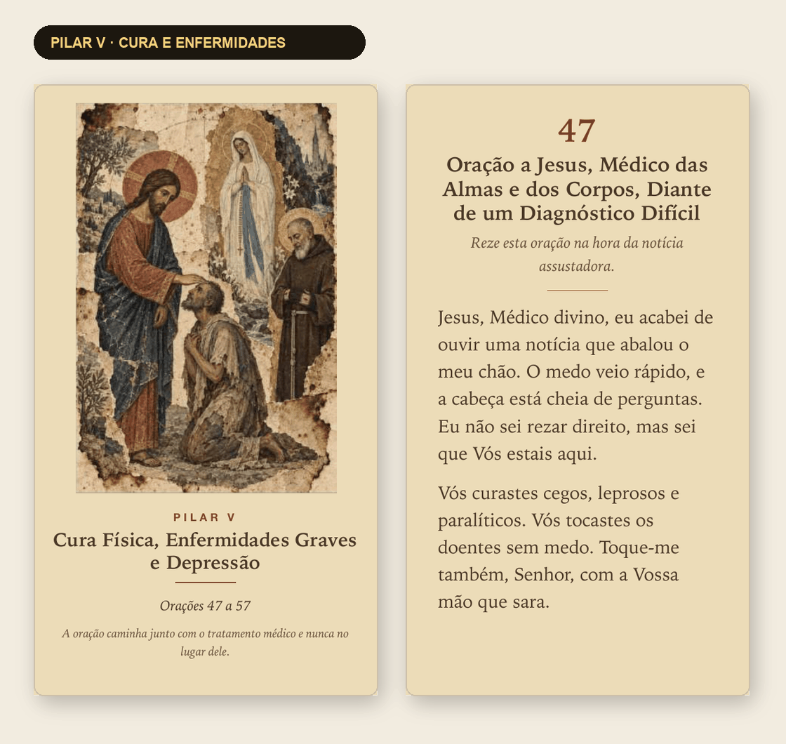 Páginas reais do Pilar 05 — Cura Física, Enfermidades Graves e Depressão