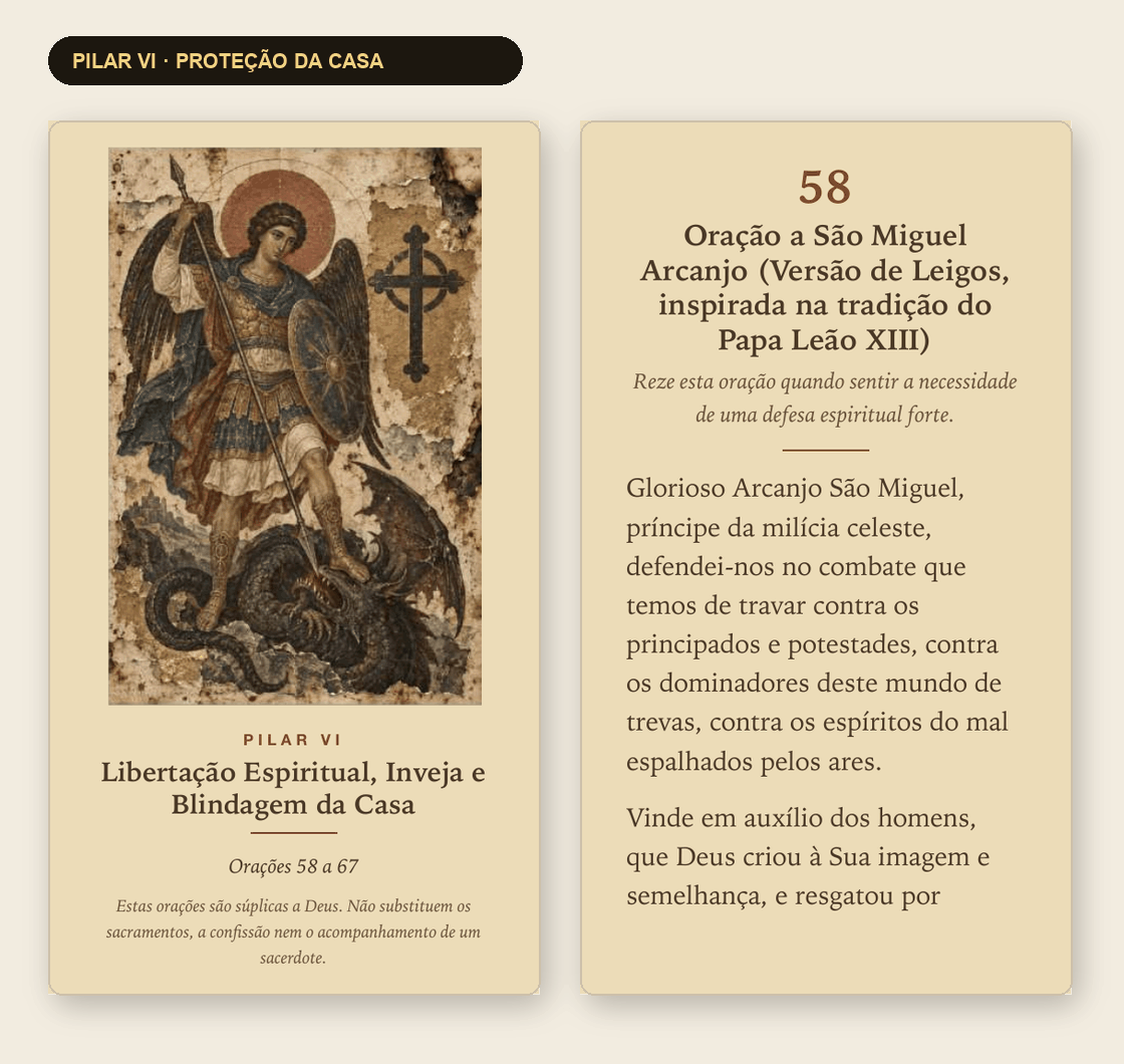 Páginas reais do Pilar 06 — Libertação Espiritual, Inveja e Blindagem da Casa